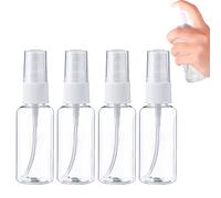 ZOULIN-STAR Lot de 4 petits flacons pulvérisateurs de 25 ml en plastique transparent rechargeable, mini flacons de voyage pour parfum, cosmétiques, maquillage, laque pour cheveux et autres liquides