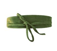 ZOULOO Ceinture Large En cuir veritable Pour Femme,Ceinture pour robe, Ceinture obi, Ceinture En Croute De Cuir, Ceinture de taille a Nouer, T1 (36-44) ou T2 (40-48) 2 (KAKI)