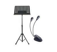 Zoundhouse Pack composé de : Pupitre d'orchestre noir avec partitions amovibles + lampe LED