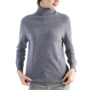 ZouoYYii Pull à col roulé en laine pour femme - Automne Hiver Chaud Manches Longues Pull Top, Gris 9., S
