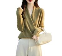 ZouoYYii Pull chaud en laine pour femme - Col en V - Pull tricoté tendance pour l'hiver, EN8, XS