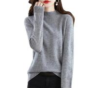 ZouoYYii Pull en laine pour femme - Pull tendance à col montant et manches longues pour l'automne et l'hiver, Gris 9., M