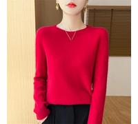 ZouoYYii Pull Femme Laine Mérinos - Couleur Unie Col Ras du Cou Manches Longues Pull Top pour Automne et Hiver, Gris 9., S