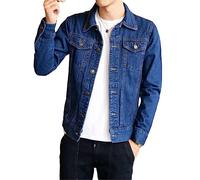 ZouoYYii Veste En Jean Pour Hommes Décontracté Coton Noir Jean Slim Délavé Rétro Classique Bleu Jean Manteau Pour Hommes Vêtements