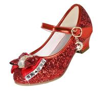 ZOUPREME Chaussures de Princesse Brillantes pour Filles, Basket Mary Jane à Talons Bas, Sandales élégantes à Scratch