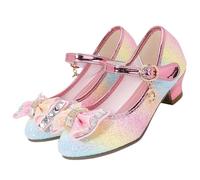 ZOUPREME Chaussures de Princesse Brillantes pour Filles, Basket Mary Jane à Talons Bas, Sandales élégantes à Scratch (A-Multi,32)
