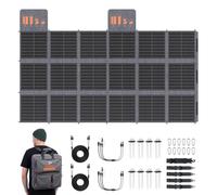 ZOUPW Lot de 2 couvertures solaires de 250 W, type N 25,6 % d'efficacité | Chargeur solaire pliable 500 W pour EcoFlow DELTA 3, BLUETTI Elite & Anker C1000 - Câble 4 en 1 pour camping-car et