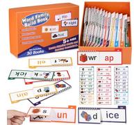 Zourglow 30 Read and Rhyme Flip Books, Word Families Flash Cards