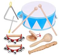 Zourglow Instrument de Musique Bebe, Jouets Musicaux Montessori pour Enfants avec Maracas Tambour, Instrument à Percussion en Bois pour Tout-Petits, Musique Éveil Cadeau pour Fille Garçons 1 2 3+