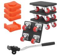 Zourglow Soulever Meuble Lourd Kit, Leve Meuble avec lève-Charge et Roues Pivotantes à 360°, Capacité 500KG, Kit de Deplace Meuble a Roulette pour Réfrigérateur, Canapé, Armoire