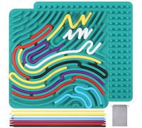 Zourglow Tableau D'activité Sensorielle pour Enfant, Planche d'activité Sensorielle en Silicone avec Sac Portable et 20 Cordes, Planche Sensorielle Double Face pour Soulager Stress, TDAH, Autisme