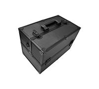 ZOUTACHENG Cosmetic Case Nail Box Painter Portable Makeup Box Multi-Layer Tattoo Tool Box Aluminum Alloy Portable Makeup Box Large Capacity Storage Box (Color : Black Size : 35.6x22x24cm)