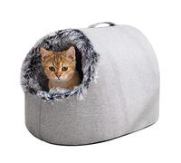 Zoutpy Lit pour chat - Beau lit pour animal de compagnie portable - En peluche douce - Pour dormir - Petit chien - Gris clair