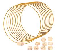 Zoutpy Lot de 10 anneaux en métal avec porte-cartes, couronne en métal, anneaux décoratifs à suspendre, 30 cm, cerceau en métal pour mariage, art floral