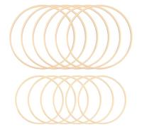 Zoutpy Lot de 12 anneaux floraux en bois de bambou - 2 tailles - Pour bricolage, couronne de mariage, attrape-rêves et tenture murale (15 cm, 20 cm)