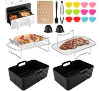 Zoutpy Lot de 21 accessoires de friteuse à air chaud, accessoires pour friteuse à air chaud, accessoires pour Ninja Foodi Dual Zone AF400EU AF300EU, Tour, Innsky, Princess et autres Dual Airfryer 7,6