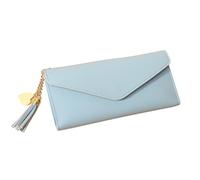 zouxangzz Fashion Tassel Card Bag Long Women Money Clip Simple Fashion Clutch, bleu ciel, L, Minimaliste