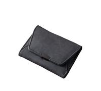 zouxangzz Portefeuille court pour femme - Portable - En velours côtelé - Antivol - Petit portefeuille, Tripli noir, S, Minimaliste