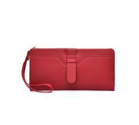 zouxangzz Premium Sense of Solid Colour Wallet Women Long Simple Clutch Bag Multi-Card Position Grande Capacité Étudiant Porte-monnaie, Rouge, L, Classique