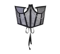 Zouyuan Corset esthétique Corset Top Femmes Punk Style Métal Chaînes Vêtements sans Manches Voyant à Travers Sexy Débardeurs 2021