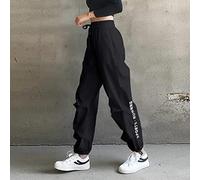 Zouyuan Femmes Taille Haute Pantalons Décontractés Cool Cargo Pantalon Streetwear Lâche Filles Punk Noir Blanc Pantalon De Sport Pantalon Femme