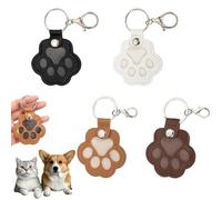 Zovator Lot de 4 porte-clés en cuir pour cheveux - Motif empreintes de pattes - Rangement pour cheveux - Cadeau pour propriétaires de chiens et de chats