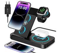 ZOVHYYA Chargeur sans Fil 15W - 4 en 1 Chargeur Induction Rapide avec 18W Adaptateur QC 3.0 pour Phone Apple 14 13 12 11 Watch Serie E 6 5 écouteurs
