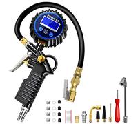 ZOVHYYA Numérique Manomètre Pression Pneu 220 PSI Professionnel Gonflage Pneu Voiture Avec Ecran LCD 4 Unités de Mesure et de Multiples Accessoires Adaptés à la Moto au Vélo et à la Voiture
