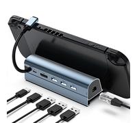ZOVHYYA Station Accueil 6 en 1 pour Steam Deck Dock avec HDMI 4K 60Hz Ethernet Gigabit 3 Ports USB 3 0 USB C PD 60W pour Charge Rapide Compacte et Polyvalente Idéale pour Jeu