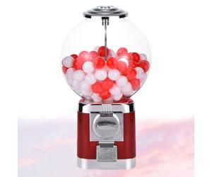 Zowdrix Distributeur Automatique De Capsules, 100 Boules Vides, Grand Distributeur De Boules De Chewing-Gum, sans Monnaie, Machine De Stockage De Capsules De Café pour La Maison Red