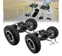 Zowdrix Kit De Conversion 4 Roues Motrices pour Planche éLectrique Tout-Terrain, Camion 11 Pouces avec Pneus Gonflables 8 Pouces, pour Skateboard Tout-Terrain 4WD-Remote