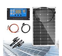 Zowdrix Kit De Panneaux Solaires, Kit De DéMarrage avec CâBle D'Extension 40a ContrôLeur De Charge, pour Bateau, Moto, Maison, éClairage ExtéRieur, RV 1×150W