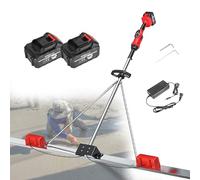 Zowdrix Kit Vibrant pour Chape De BéTon, Outil éLectrique Portable De Finition du BéTon, avec Planche Et RèGle De Nivellement, pour Les Chantiers De Construction 2*Battery-2M