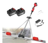 Zowdrix Kit Vibratoire pour Chape éLectrique sans Fil, avec Rallonge en Acier Inoxydable, pour La Construction De Routes 2*Battery-1.5M