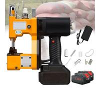 Zowdrix Machine à Fermer Les Sacs éLectriques, Agrafeuse Manuelle avec Fil à Coudre, pour La Couture Et Le Scellage des Sacs TisséS 2.6AH-2Battery