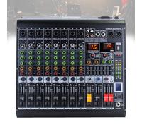 Zowdrix Mixeur 8 Canaux, Table De Mixage DJ, Mixeur Audio Bluetooth pour Musique avec Alimentation FantôMe 48 V, RéVerbéRation NuméRique, Mixeur Audio USB pour Divertissement à Domicile 8Channel