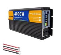 Zowdrix Onduleur à Onde SinusoïDale Pure 5000W CC à CA, EntréE 12V/24V/48V/60V/72V, Sortie 220V, avec Ventilateur De Refroidissement, pour Camions Et SystèMes D'éNergie Solaire 4000W-72V