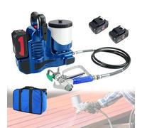 Zowdrix Pulvérisateur sans Fil Airless 500W, Pistolet pulvérisateur électrique Portable 1,2L, Haute Pression 15MPa, pour projets de rénovation intérieure/extérieure 2battery