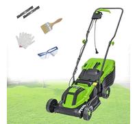 Zowdrix Tondeuse à Gazon éLectrique Filaire Tondeuse à Gazon éLectrique avec Bac De Ramassage 3 Hauteurs De Coupe Pliage Rapide pour Jardin 2100W/32CM-Cord35M