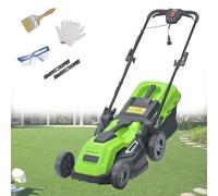 Zowdrix Tondeuse à Gazon éLectrique, Tondeuse à Gazon Filaire avec Bac De Ramassage, 3 Positions De Hauteur, Tondeuse à Gazon PousséE, Scarificateur éLectrique pour Jardin 2500W/38CM-Cord45M