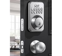 Zowill Serrure de porte d'entrée sans clé avec clavier, verrouillage automatique, nickel satiné