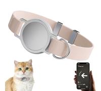 Zowpet Collier pour chat compatible avec Apple AirTag (Kaki) | Support en métal, léger, résistant aux rayures, réglable en continu, colliers de suivi avec clochette pour chat et chaton