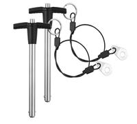 ZOWZEA Lot de 2 goupilles à dégagement rapide avec poignée en T de 1,6 cm de diamètre, goupille de verrouillage à boule en acier inoxydable avec bouton poussoir, cordon longueur utile 8 x 80 mm