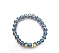 Zoya Gems & Jewellery Bracelet en perles de quartz Aqua Aura • Bracelet de perles de 8 mm Cadeau pour filles et femmes Bracelet de 20,3 cm, XL, Pierre précieuse, Quartz