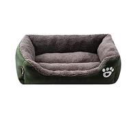 Zoyay Lit Chien/Panier pour Chien Coussin Animal de Compagnie, Réutilisable Quatre Saisons Universal Matelas Chats et Chien, Canapés Chenils Extra-Doux Confortable-Vert foncé_XL