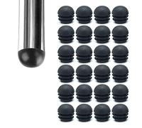Zoyay Noir Moitié Sphérique Nervurés Bouchon en Plastique Embout à lamelles pour tubes, Rond Capuchon pour Pied de Chaisse/Meuble/Trampoline/Armoire/Étagère/Chaise etc-24pcs_28mm