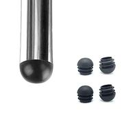 Zoyay Noir Moitié Sphérique Nervurés Bouchon en Plastique Embout à lamelles pour tubes, Rond Capuchon pour Pied de Chaisse/Meuble/Trampoline/Armoire/Étagère/Chaise etc-4 pièces_50mm