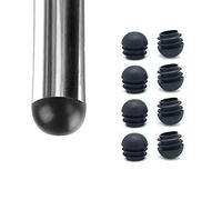 Zoyay Noir Moitié Sphérique Nervurés Bouchon en Plastique Embout à lamelles pour tubes, Rond Capuchon pour Pied de Chaisse/Meuble/Trampoline/Armoire/Étagère/Chaise etc-8pcs_42mm