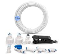 Zoyay Tuyau d’Alimentation en Eau Tube set de raccordement, kit de connecteurs de réfrigérateur, pour réfrigérateur Side by Side tuyau tuyau d‘eau de 6,35mm(1/4")-Kit de tuyau de 15 m