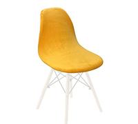 Zoyay Velours Housses de Chaise de Aalle à Manger Couverture de Chaise Extensible Scandinaves Universelle sans Housse de Fauteuil sur Le Côté pour Cuisine Salon Bureau,Jaune,6PCS